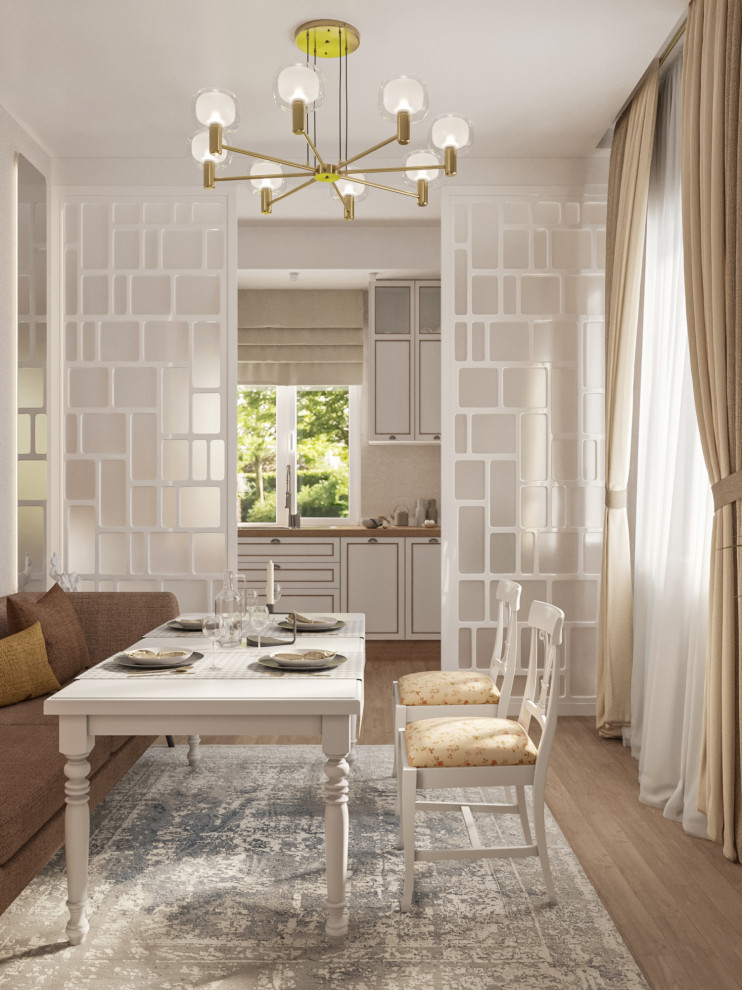 3D-визуализация кухни / обеденной зоны.3