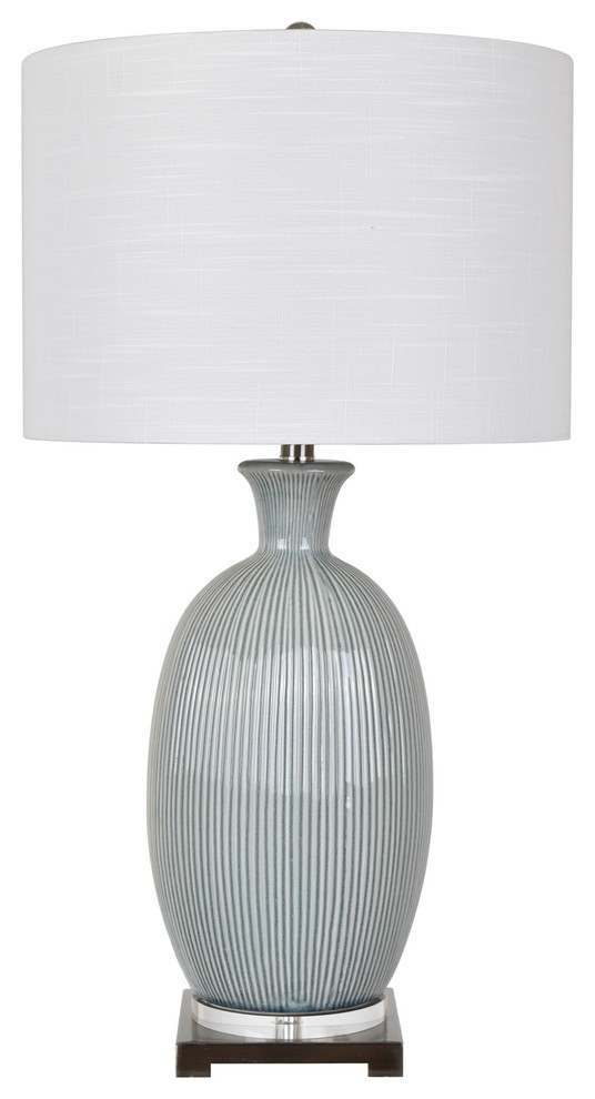 Carrefour Ceramic and Crystal Table Lamp, 30.5"