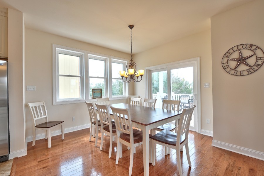 Example of a large beach style dining room design in Philadelphia