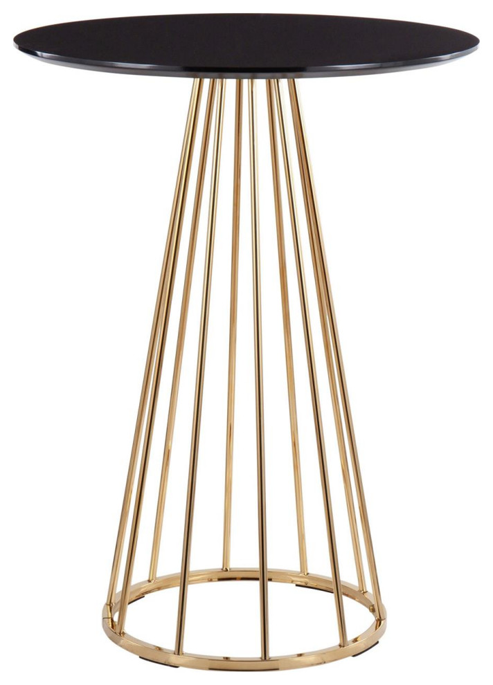 Lumisource Canary Contemporary/Glam Counter Table, Gold Steel and Black