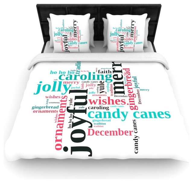 Sylvia Cook Holiday Traditions Typography Duvet Cover Sylvia Cook Holiday Traditions Typography Duvet Cover Contemporary Covers And Sets By Kess Global Inc
