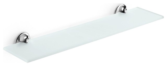 Venessia Self Adhesive Frosted Gl Bathroom Shelf Contemporary Venessia Self Adhesive Frosted Gl Bathroom Shelf 19 4