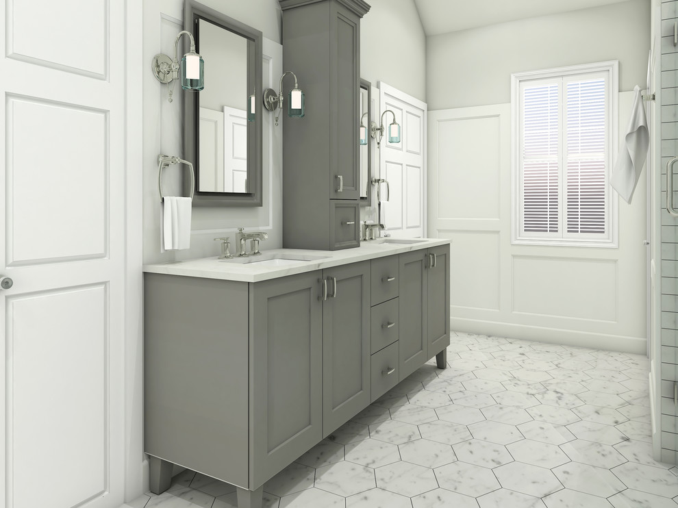 This is an example of a transitional bathroom in Milwaukee.