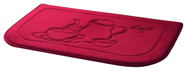 Victoria Classics Red Kitchen Memory Foam Rug Mat Farmhouse