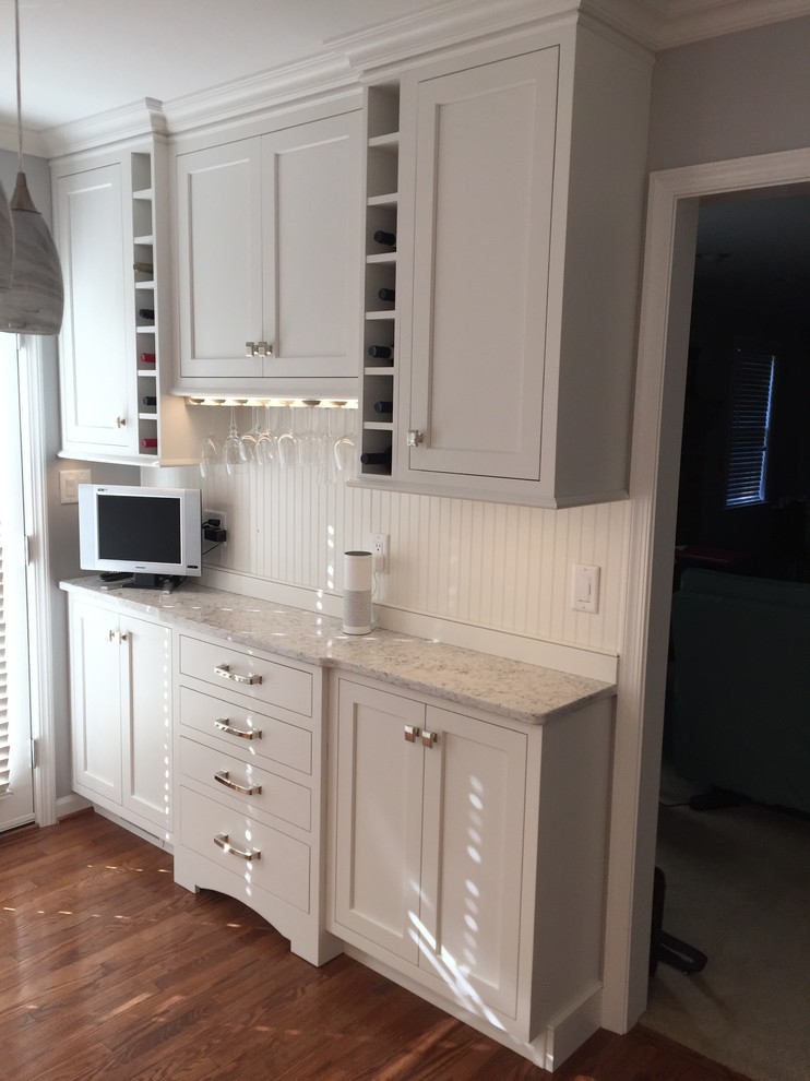 White Kitchen with Full-height backsplash