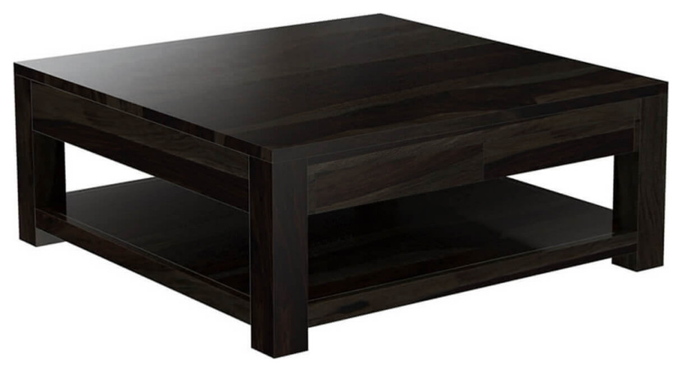 Glencoe Large Square Coffee Table Solid, Round Mirror Coffee Table Canada With Storage Drawers