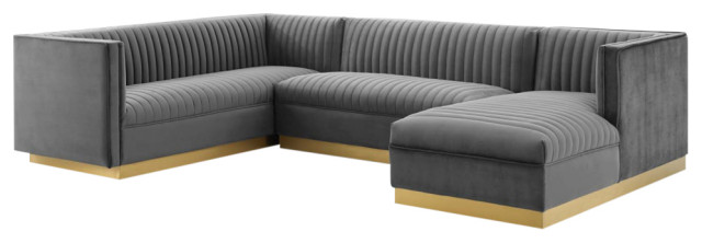 3 piece velvet sectional Clearance