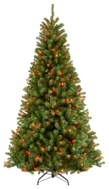 7 1/2' North Valley Spruce Hinged Tree With 550 Multi Lights, UL