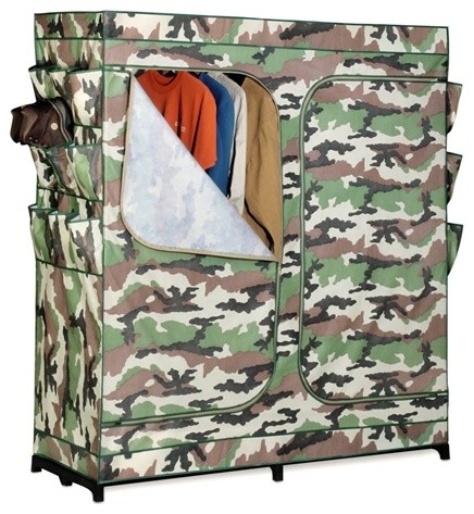 60In Double Door Storage Closet- Camouflage With Shoe Organizer