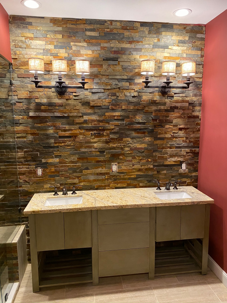 Slate Stone wall Bathroom