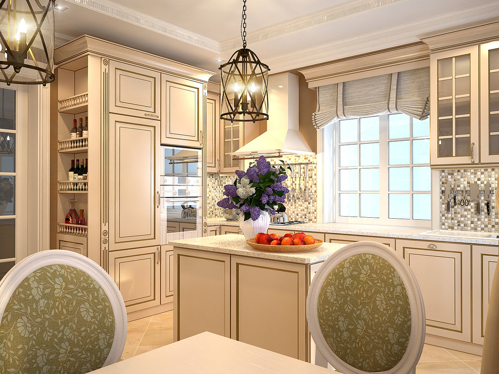 Кухня-гостиная в стиле неоклассика