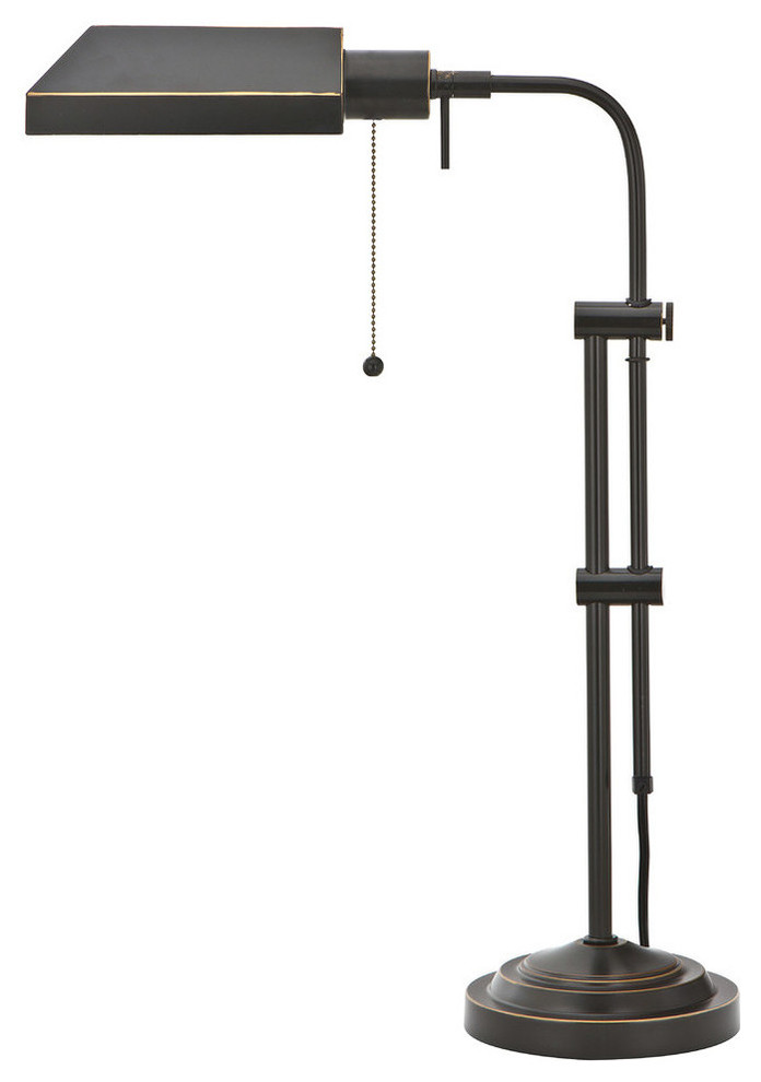 Pharmacy Floor Lamp with Adjusted Pole, Dark Bronze Finish/Dark Bronze