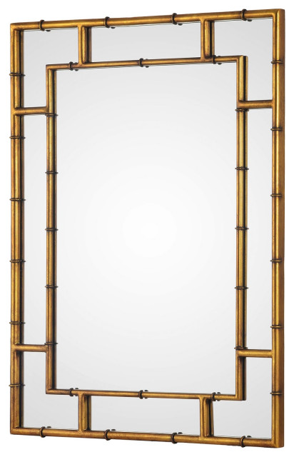 Iron Bamboo Mirror, 20" X 40"