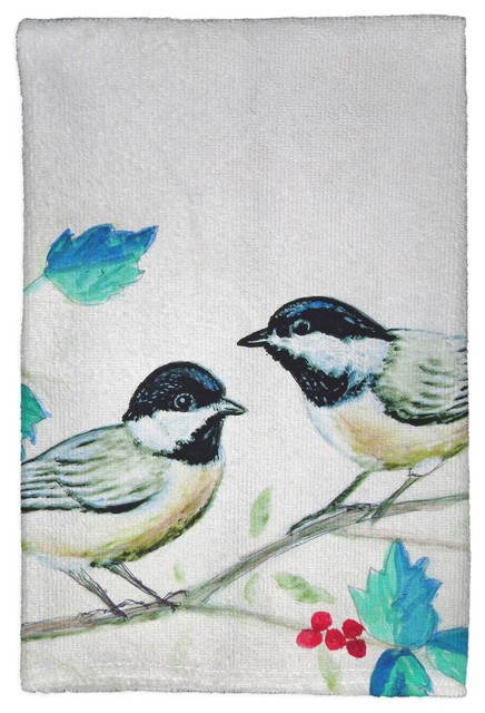 Betsy Drake Christmas Chickadees Kitchen Towel Contemporary Dish Towels By Zeckos