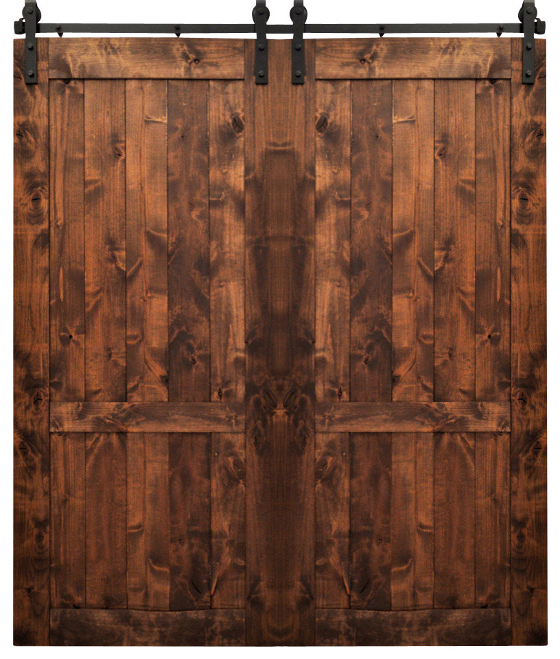 Dogberry Country Double Barn Doors, Walnut