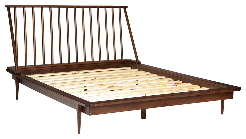 Modern Wood Queen Spindle Bed, Spindle Twin Bed Frame Wood