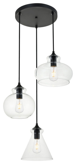 mid century black pendant light