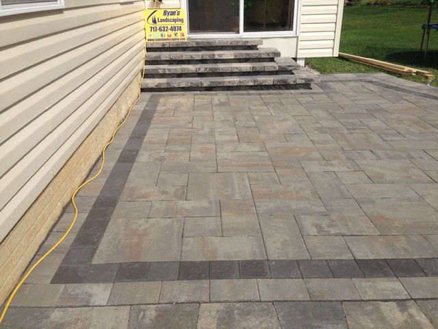 Backyard Nicolock Paver Patio Hardscape In Hanover Transitional