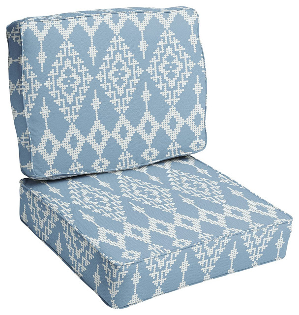 2 Pack Outdoor Lounge Cushion, Removable Cover With Diamond Pattern