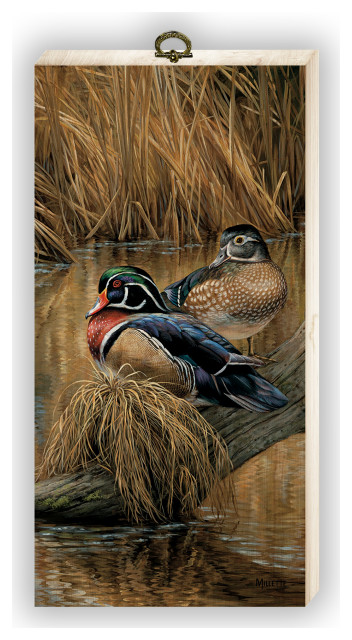 "Back Waters Wood Duck" Cutting Board, 6"x12"