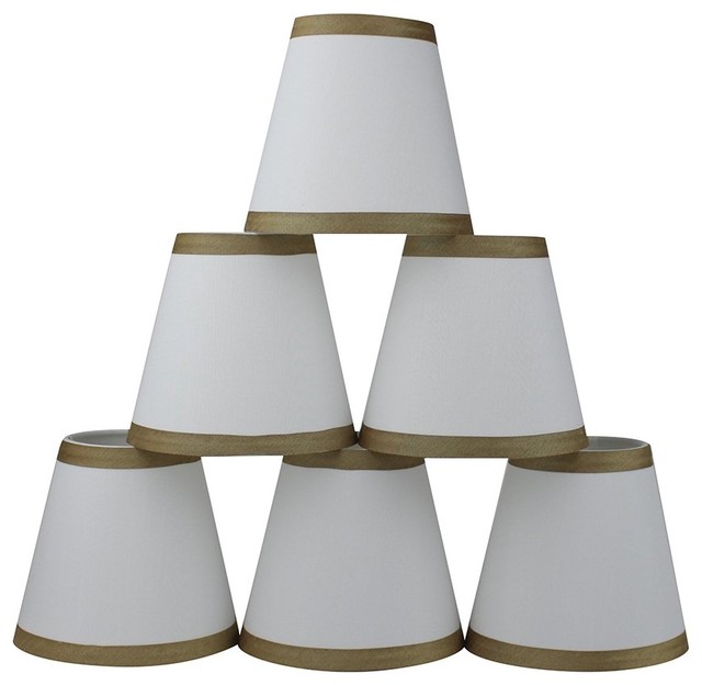 Set of 5 Soft Bell 3"x 6"x 5" Urbanest White Chandelier Lamp Shades 