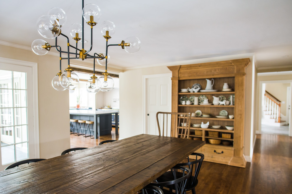 Inspiration for a transitional dining room remodel in Boston