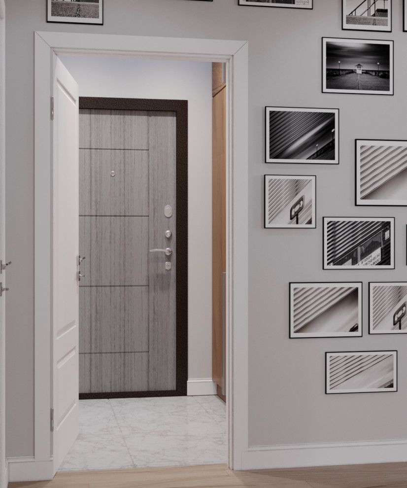 Интерьер в скандинавском стиле 152 м^2. г.Казань