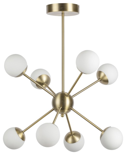 Galaxy 8-Light Chandelier, Brass