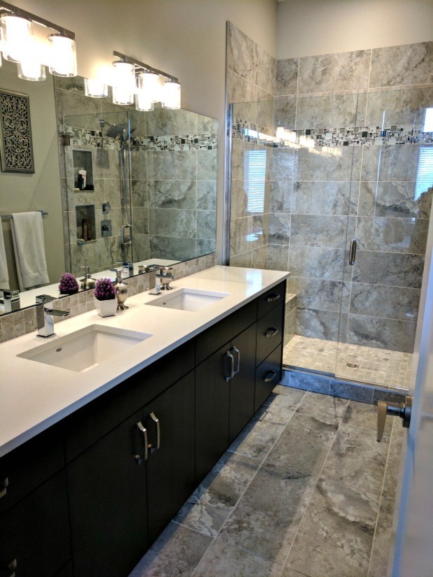 Example of a transitional bathroom design in Vancouver