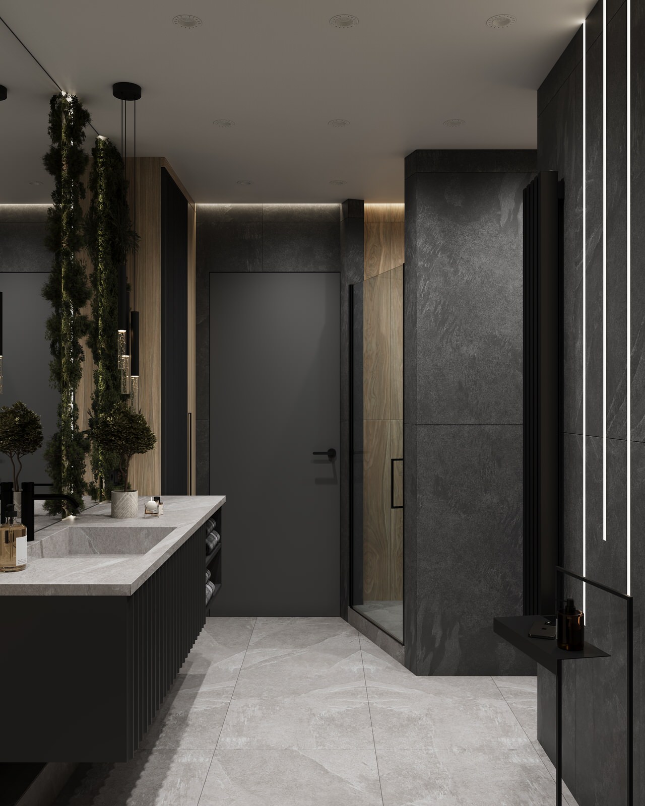 Ванна в темных тонах