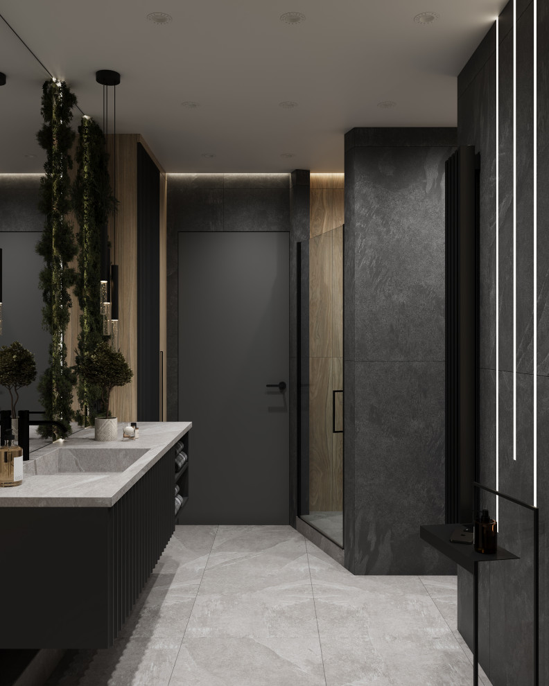 Ванна в темных тонах