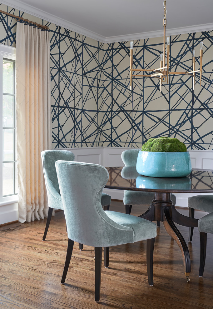 Inspiration for a mid-sized transitional dining room in Charlotte.