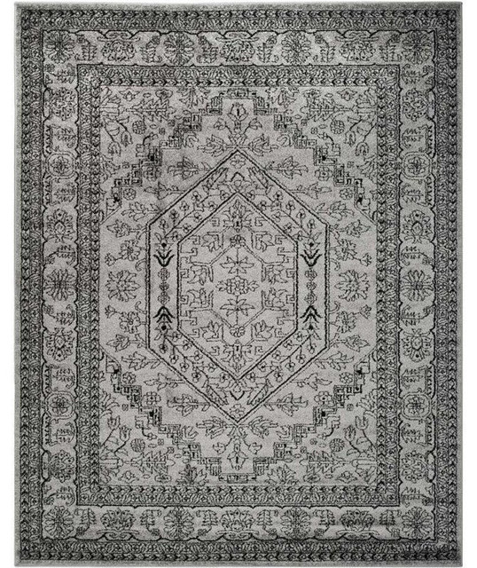 Safavieh Adirondack Collection ADR108 Rug, Silver/Black, 8'x10'