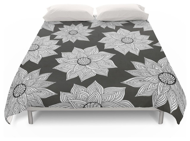 Elegant Flora Duvet Cover Contemporary Duvet Covers And Duvet