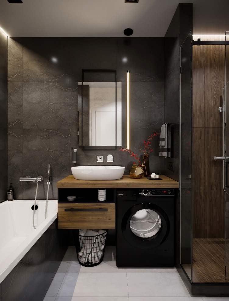 Квартира в спокойной цветовой гамме с нотками брутальности