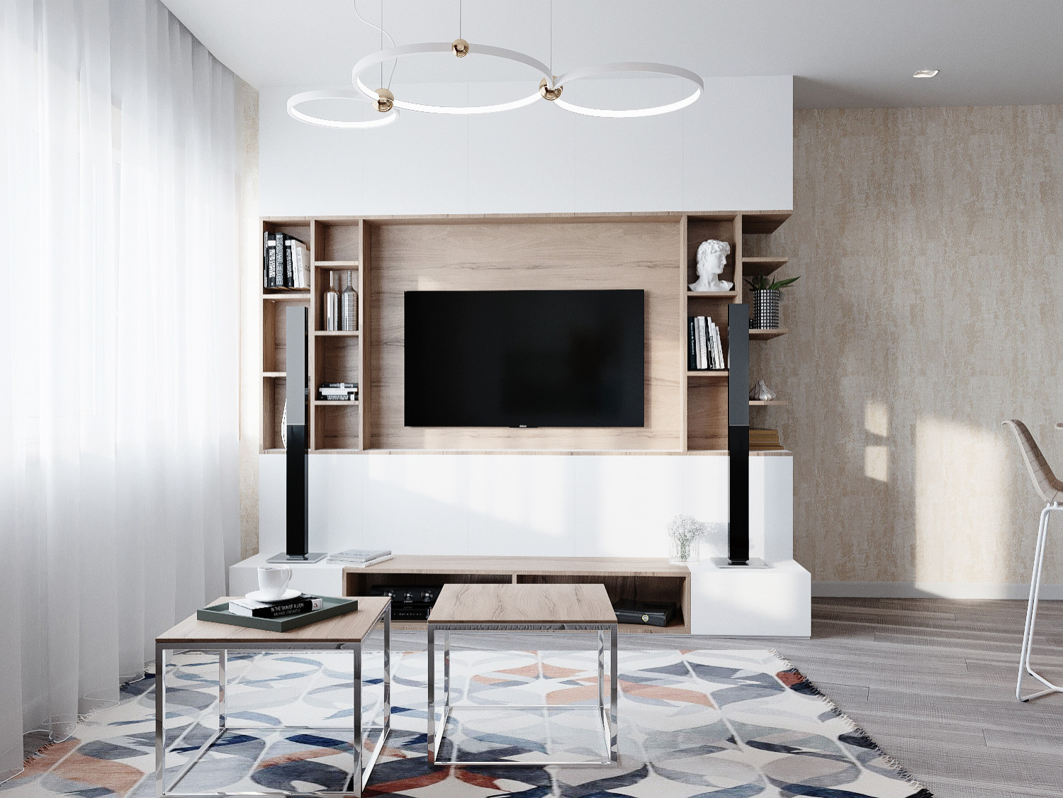 Квартира в минималистическом стиле 80 м^2 «ЖК Лазурные небеса» г.Казань