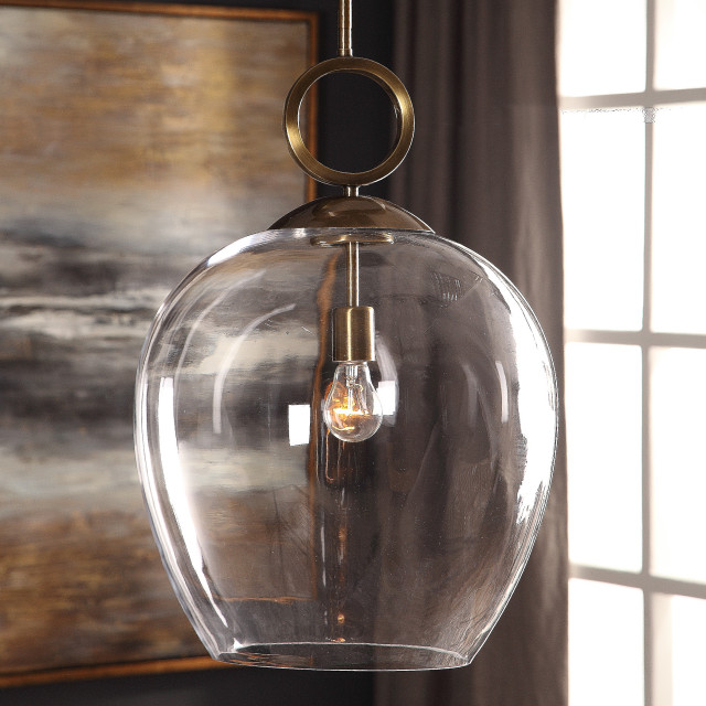 large blown glass pendant light