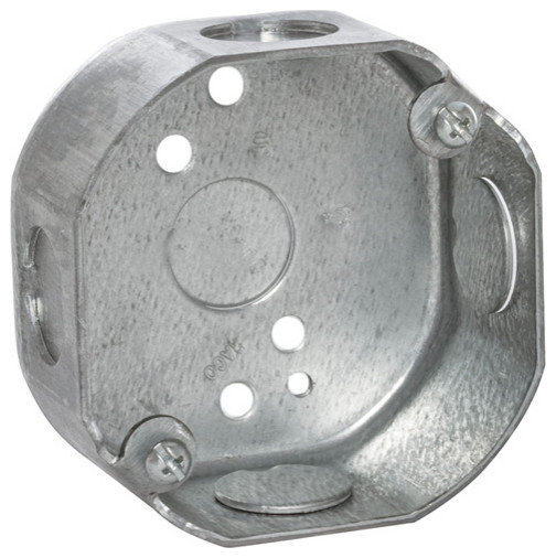 RACO® 110 Octagon Box with Conduit Knockout, 31/2" x 11/2" Deep Steel