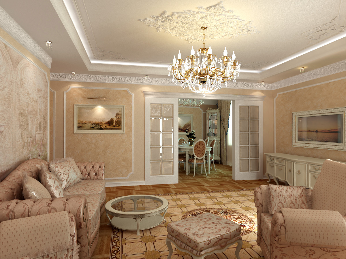 Дизайн-проект квартиры в классическом стиле, Санкт-Петербург