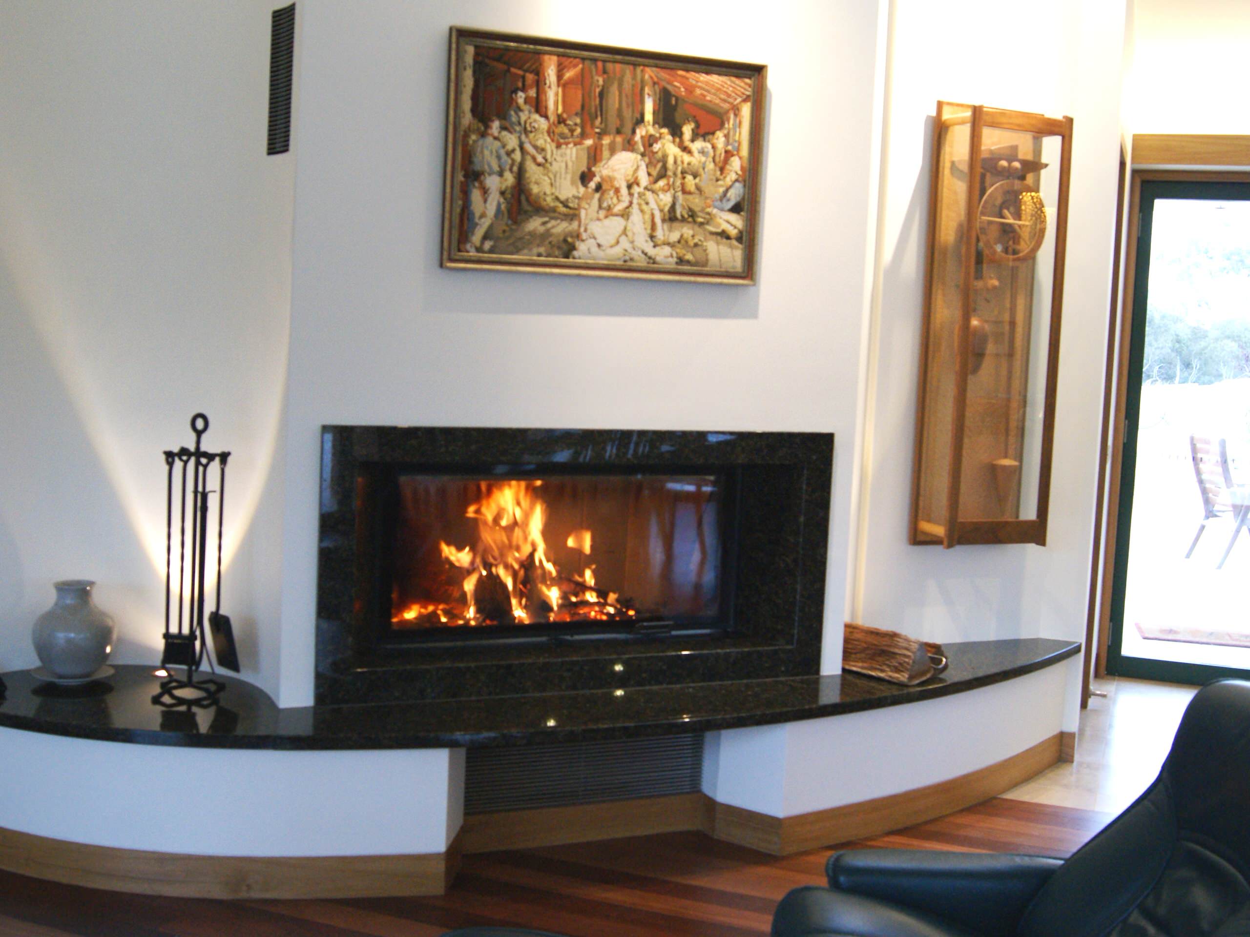 Large fireplace