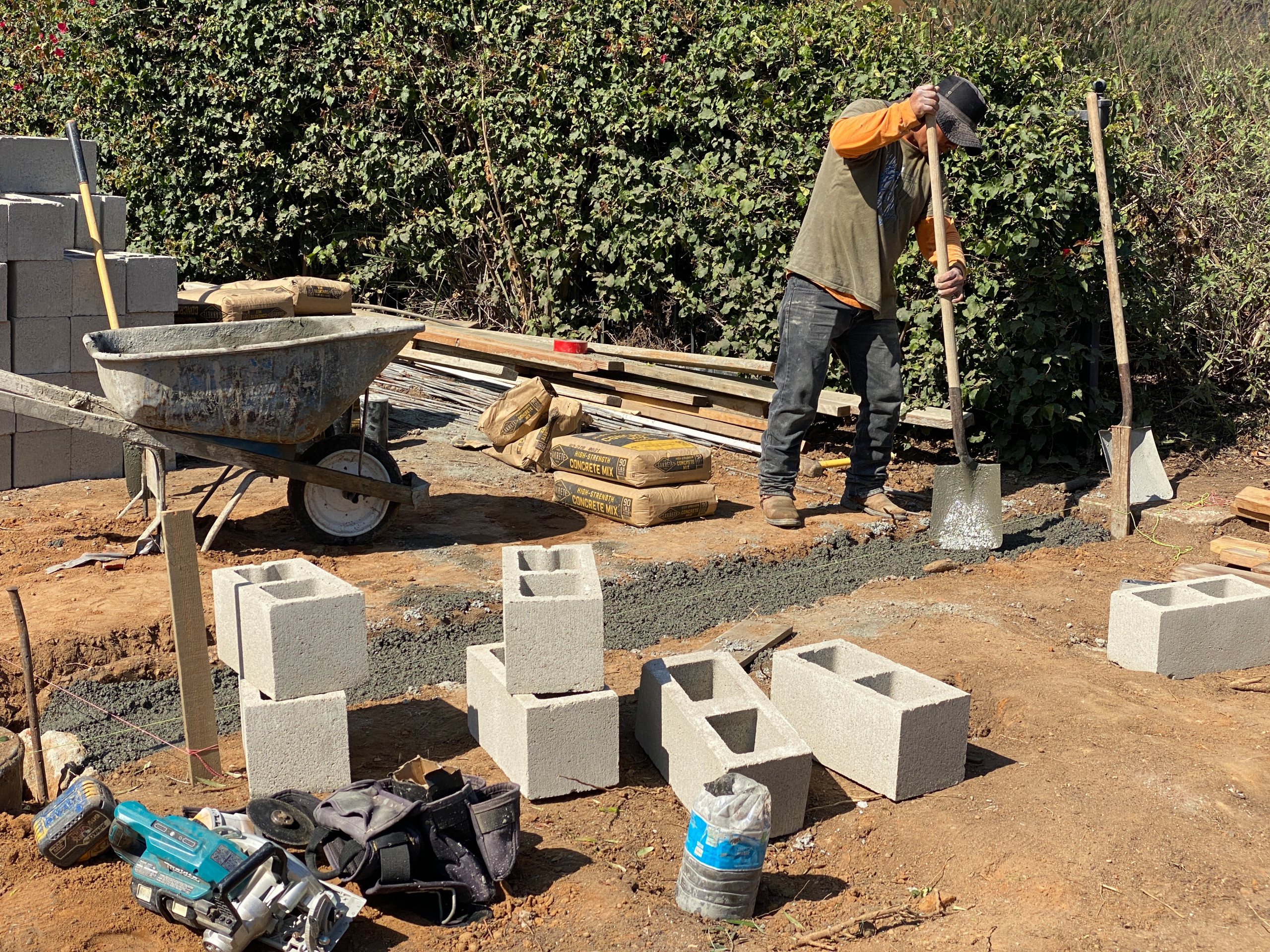 Building the Foundation for a Retaining Wall in Carlsbad