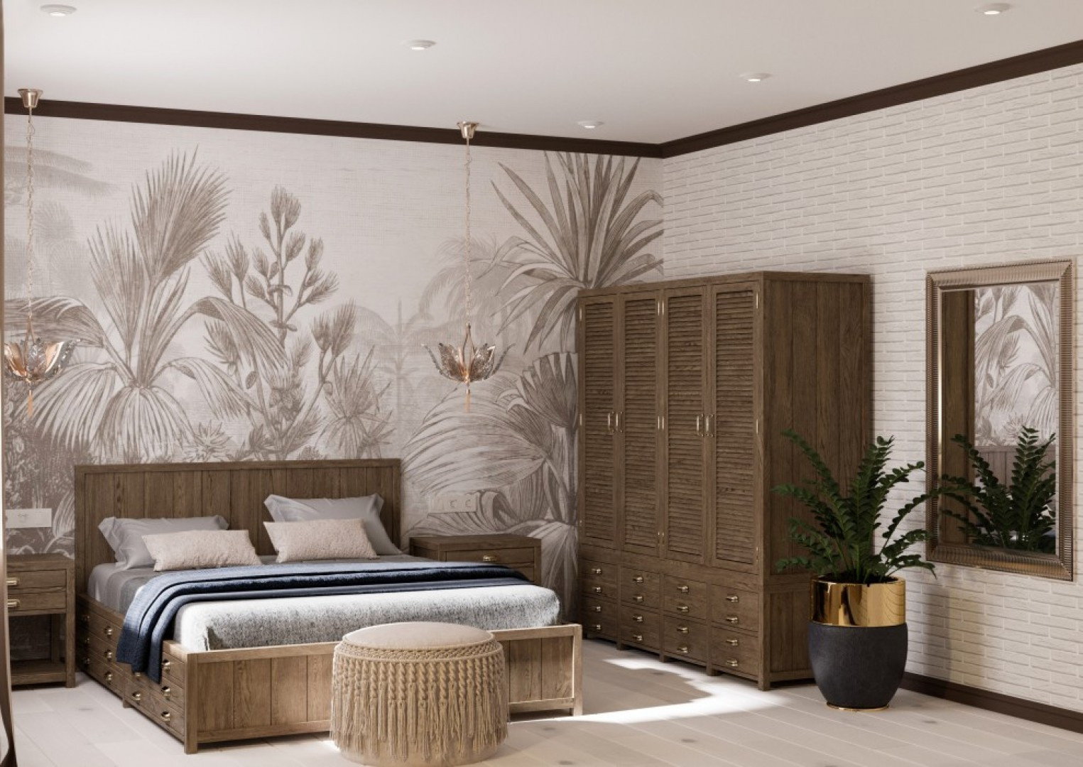 Спальня в тропическом стиле