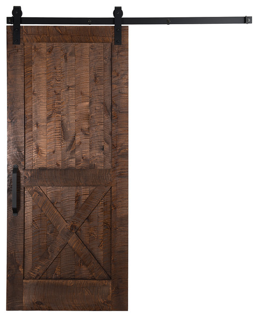 36 X96 Unassembled Rockwell Barn Door With Stag Sliding Hardware