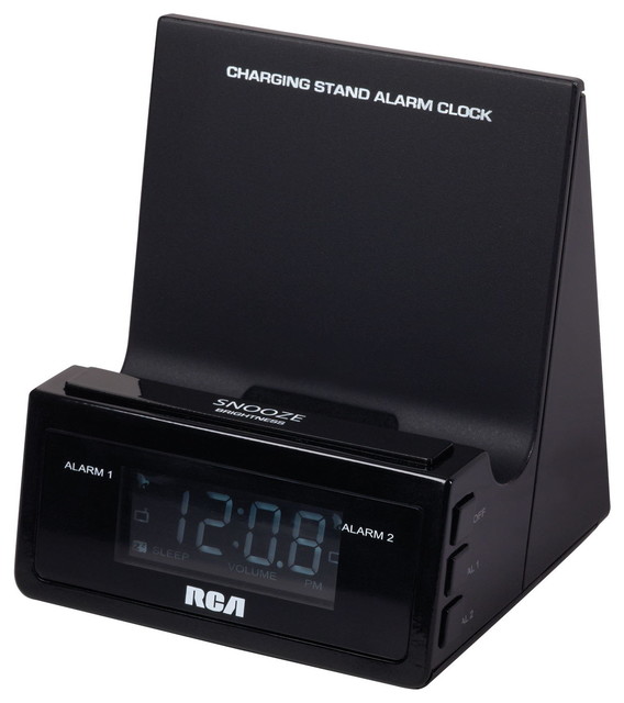 RCA Charging Stand Alarm Clock Contemporary Alarm Clocks by muzzha!
