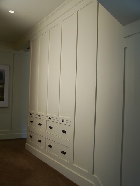 Drawers Built Into Wall Paneling Traditional Wardrobe Boston