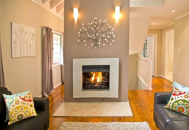 Fireplace contemporary-vardagsrum