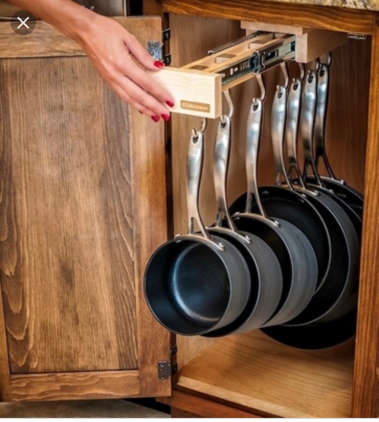 Hanging pot/pan storage in cabinet?