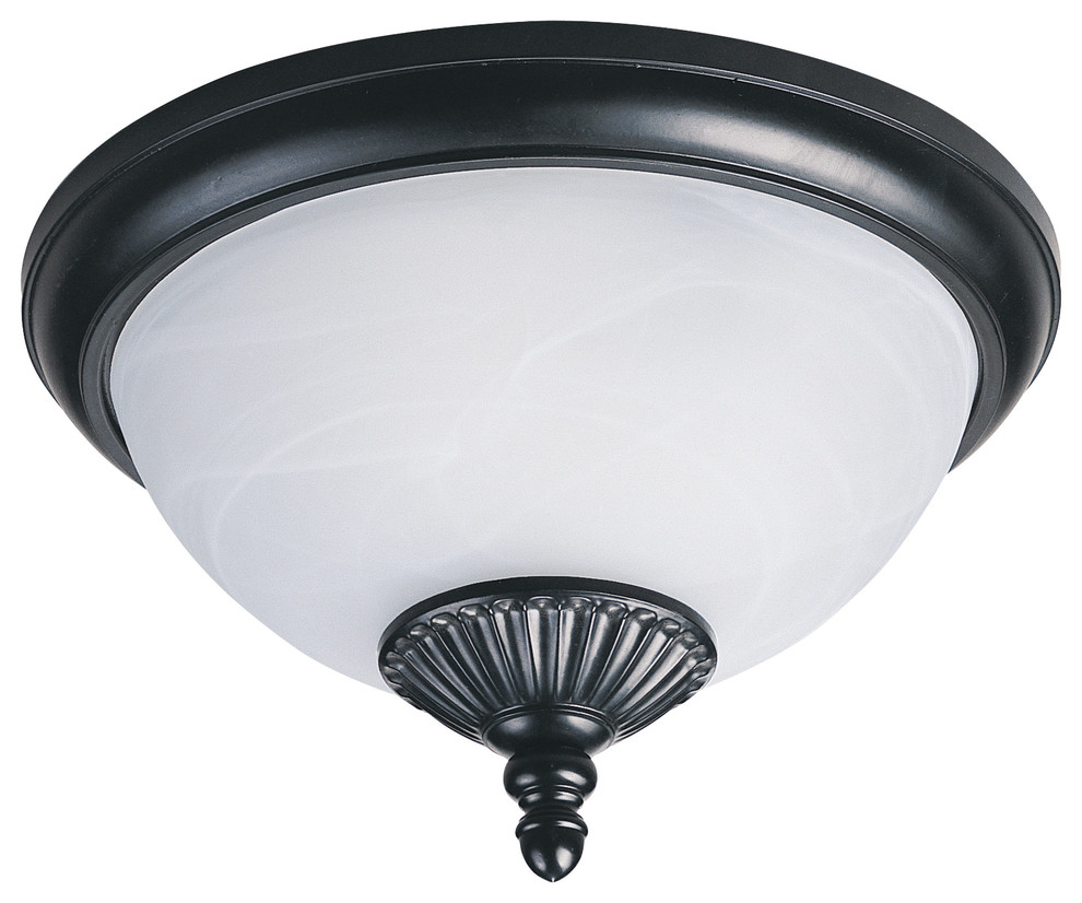 Sea Gull Lighting Yorktown Black Two-Light Fluorescent Outdoor Ceiling Light