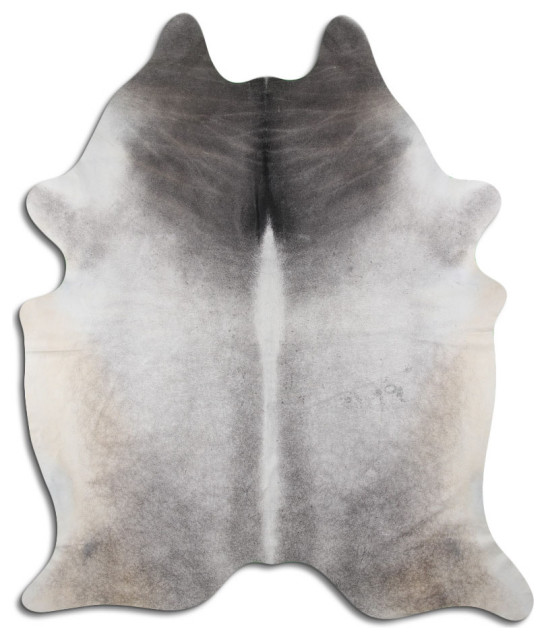 NATURAL HAIR ON Cowhide Rug DE GREY, 5'x7' to 6'x8' Southwestern
