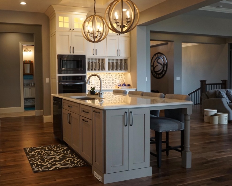 Large transitional kitchen photo in Cedar Rapids